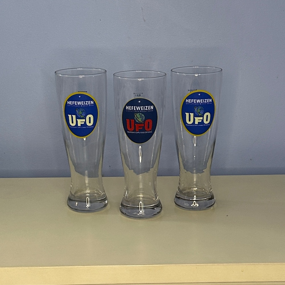 Hefeweizen Beer Glass Set - Blue and Red